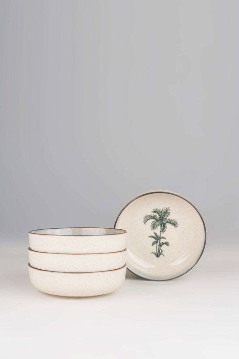 Hermia Set de Cuencos de Porcelana Azul de 4 Piezas, 15 cm